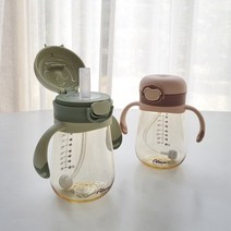 아가프라 마카롱 추빨대컵 300ml 국민빨대컵 흘림방지 원터치빨대컵, 피치