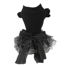 강아지화동 강아지 웨딩 드레스 턱시도 정장 러플 통기성 세련된 큰 활매듭 옷 일상 생활, Black+5