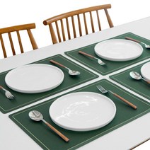 시아리빙 다이닝 실리콘 식탁매트 4p 세트, 그린, 44.5x30cm
