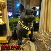 불독 블루투스 스피커 인테리어 선글라스불독 강아지블투, 블랙, 34cm
