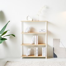 국내생산 튼튼한 DIY 스마트 조립식 철재 4단 책장선반/다용도선반/수납장/장난감정리/책꽂이선반, 스마트 800 수납선반 4단-오크화이트