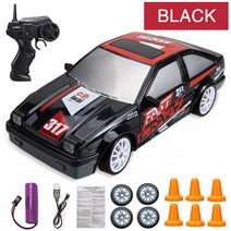 TR007 원격 제어 24 스케일 드리프트 카4WD 및 15 kmh 속도 4 채널 RC 자동차로 모든 지형 장착, BK