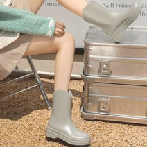 비올때신는신발 중학생장화 직장인 굽있는 방수 신발 장화 레인부츠 그레이