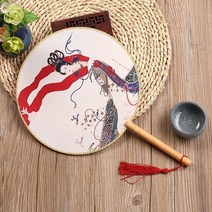 휴대용선풍기 손풍기 저소음 탁상용 넥풍기 마스크선풍기 단면 실크 천 인쇄 나무 중국 팬, 4