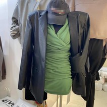 가죽자켓 코트 겹 면 두꺼운 여성 가을 겨울 정장 와이드 루즈핏 건 아스팔트 차량 PU 2744345553
