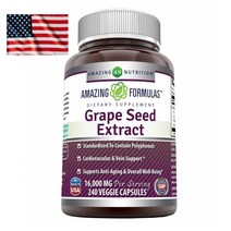 미국 어메이징 포뮬러스 포도씨 추출물 16000mg 240캡슐 고함량 Amazing Formulas Grapeseed 보충제 30대