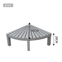 평상마루 야외 리모델링 베란다 발코니 접이식 침대 평상 마루 원목 정원, 부채꼴받침대90*90*20cm별하늘회색