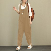 멜빵 바지 플러스 사이즈 여성 느슨한 캐주얼 바지 멜빵 바지
