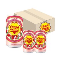 막대사탕의변신 츄파춥스 스파클링 딸기크림맛 뚱캔 345ml 24개 1박스