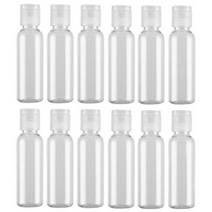 12PCS 30ml/1oz Empty Clear Plastic Sample Bottle Travel Container Jar Pot Vial with Flip Lid Perfect