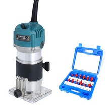 우드카빙키트 DIY 목공 전기 트리머 800W EU 플매트 카펫 러그 635mm 밀링 조각 슬로팅 핸드 카빙 라우터, 03 Trimmer blue kit