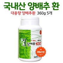 국산 양배추환 대용량 빅 사이즈 위 양배추 100, 5병, 360g