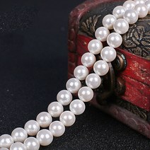 박진기획 조개 진주 원석재료 6mm 1줄 DIY 비즈 공예, 단품