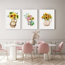 셀러허브 감성 수채화 해바라기 그림 액자 No1 10 캔버스 20호, 7번／20호53x73cm(캔버스액자옆면검정)