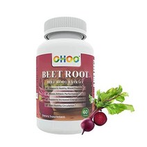 오후 오가닉 비트 뿌리 가루 보충 캡슐 1300mg 슈퍼푸드 식물 기반 일산화질소 부스터 운동 60캡슐