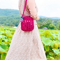 [DIY]몬지얀 쿠르르 네트백 패브릭얀 코바늘가방뜨기 패키지(코바늘포함), m30-크림에리얼
