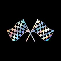 자동차포인트 0265 체스깃발 튜닝스티커, XL, 레드