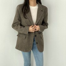 스탠드원 / 램스울 헤링본 싱글 오버핏 가을자켓