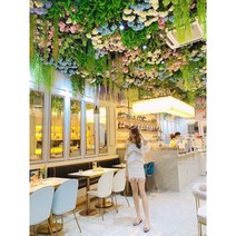 천장 식물 장식 백화점 대형마트 웨딩홀 꽃 인테리어, C. 1제곱미터재료(철망포함)전구없음