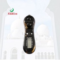 휴대용숫자카운터 SXH5136 작은 크기 디지털 Tasbih LED 구슬 탈리 카운터 문자열 모델 2030 무슬림기도 전자 Tasbeen 묵주, Marble Black
