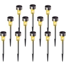 ANKRIC LED 태양광 옥외등 스테인리스 스틸 태양광 정원등 12개, 주황빛