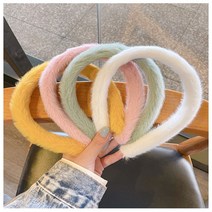 [FullyJully Store] 밍크 슈슈 퍼 헤어밴드 소녀느낌머리띠 동안스타일 토끼털헤어밴드