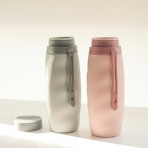 간편휴대 접는 실리콘 물통 접이식 워터보틀 DI-28503 자전거물통 BOTTLE 헬스물통 수통 접이식물통, 그레이