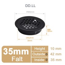 벤츄레이터 10 개 스테인레스 스틸 공기 환기 그릴 커버 블랙 화이트 옷장 캐비닛 메쉬 구멍 플러그 Dia.19, 14 Flat Black 10PCS11