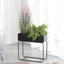 북유럽 플랜트 박스 실내 화분 받침대 진열 선반 블랙, 1단 높이 60cm 블랙