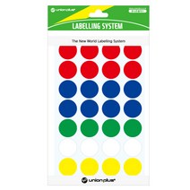 유니온플러스 unionplus 원형스티커일반(330-1/혼합) UL-330-1MX 19mm(5색혼합) 1개