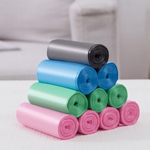 비닐리필 150P 자동 라탄휴지통 마멜 쓰레기통 친환경 다용도 파스텔 인테리어 리필봉투 오픈형 거실 주방, R35045L(45X50블루