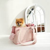 개과천선 기내용 애견 강아지 L 이동가방 강아지 쿠션 포함 핑크 그레이 베이지, 소형-핑크