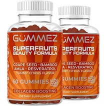 superfruits gummies - 비건 콜라겐 부스터 구미 60수 - 더 강하고 건강한 모발과 피부를 위한 식물 기반 감귤 향 보충제 손톱 성장 비타민 a c e 비오틴, 2