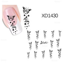 물전사지 포스기용지 포스용지 카드단말기용지 상장만들기워터 네일 데칼 6.5x5.2cm 고양이 나비 동물, 08 1430
