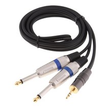 3.5mm 1/8 TRS 5ft 금도금 6.35mm 1/4 TS 듀얼 와이어 모노 스플리터, 블랙, 1.5m, 구리
