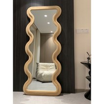 전신거울 대형 벽거울 옷가게 신혼집 미용실 비정형 전신경 인테리어 웨이브 물결 70, 안전, 방폭, 밀크티75cmx177cm
