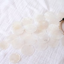 썬캐쳐를 위한 양구멍 천연자개 원형장식 10개, 40mm