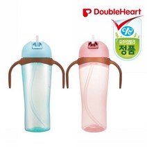 더블하트 대용량 스트로 펭귄컵 330ml, 1개, 블루
