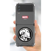 갤럭시Z플립 캐릭터 투명 젤하드케이스 그립톡 명품