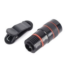 휴대 전화 카메라 렌즈 키트 유니버셜 12x 클립 온 망원 망원경 카메라 이동 전화 줌 렌즈 대부분의 스마트 폰용, 검은 색