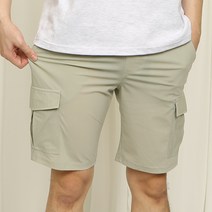 도크네 여름 아이스 스판 밴딩 카고 반바지 S~2XL