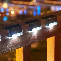 141020pcs led 태양 계단 빛 방수 야외 정원 통로 안뜰 테라스 가드 레일 단계 빛 풍경 빛, 블랙 쉘-화이트, 1개