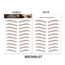 O.TW O.O 눈썹 스티커 4D 헤어 메이크업 방수 지속적인 영양 문신, 한개옵션1, 18 BROWN 07