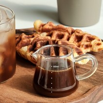 내열유리 에스프레소 추출 샷잔 밀크저그 용품 커피 메이플시럽잔 미니계량컵, 한나 크로크441 샷잔_(100ml 2p)