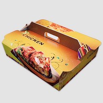 [SE] 기성손잡이 (두마리) 치킨박스 1박스 100개 / 일회용 테이크아웃 치킨 튀김 닭강정 포장 배달 상자, [SE] 기성손잡이(두마리) 치킨박스 100개
