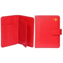 여권 홀더 여권 및 백신 카드 홀더 콤보 핑크 인조 가죽
