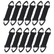 카라비너 캠핑용품걸이 삼각버클 키체인 배낭버클, 블랙, 12개입