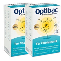영국 옵티박 Optibac for Cholesterol 프로바이오틱스 포 콜레스테롤 with 오메가3 비타민B1 30포, 2팩