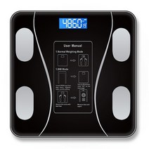 인바디체중계 가정용 스마트 체성분 전자 체중계 Body Fat Scale Weight Scale 블루투스 호환 i i 지능형 체중 감량 체지방 저울 저울, 검은색