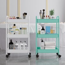 트롤리 주방 카트 수납 이동식 미용 웨건 가정용 심플 민트 가정용 3단 랙, F-상세이미지참고